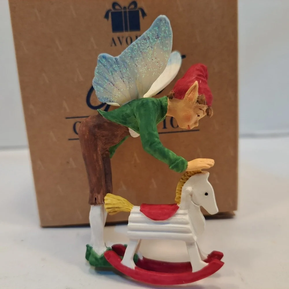 Avon Santa's Elves Collection Elf with Rocking Horse 3